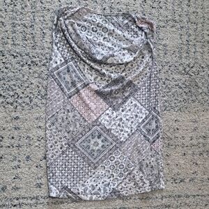 Kim Rogers Gray and Pink Patterned Top